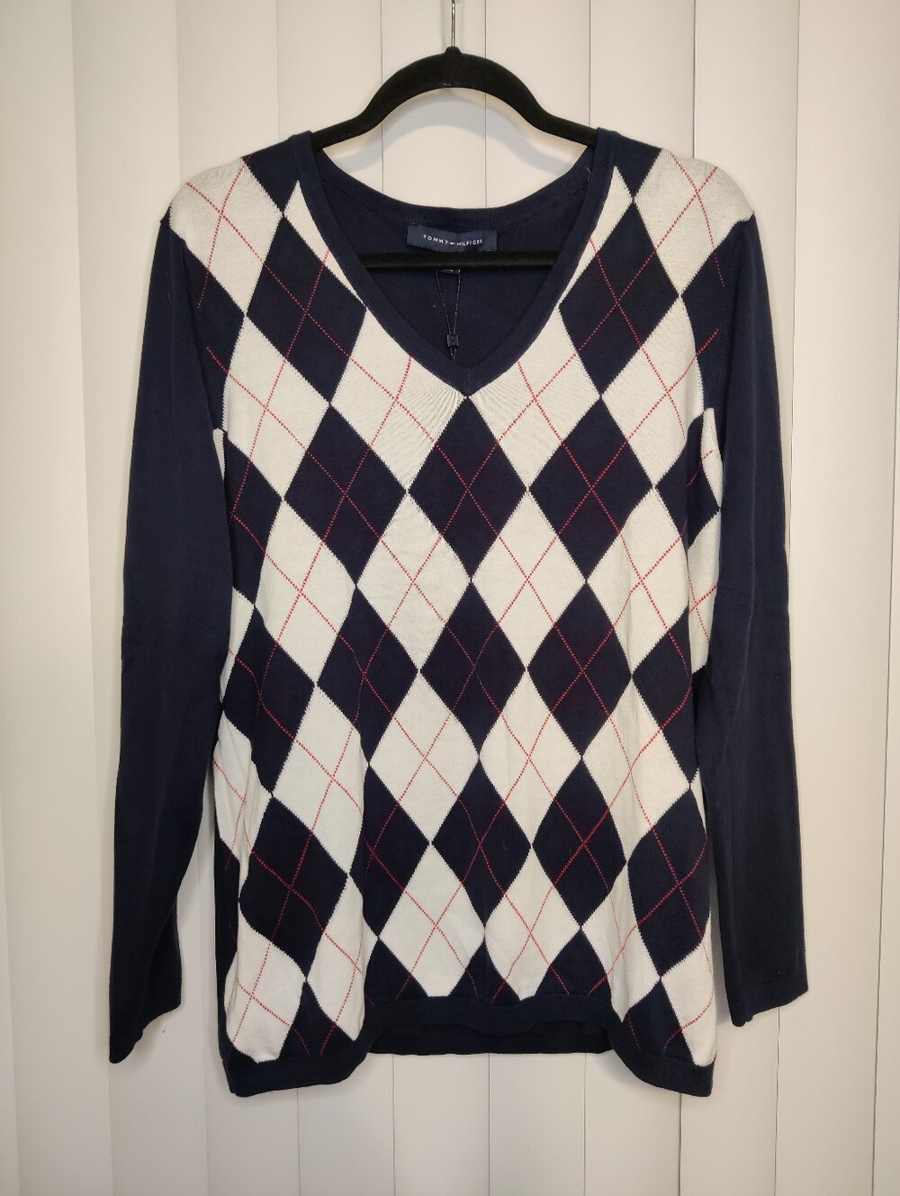 Tommy Hilfiger Navy V-Neck Pullover Sweater